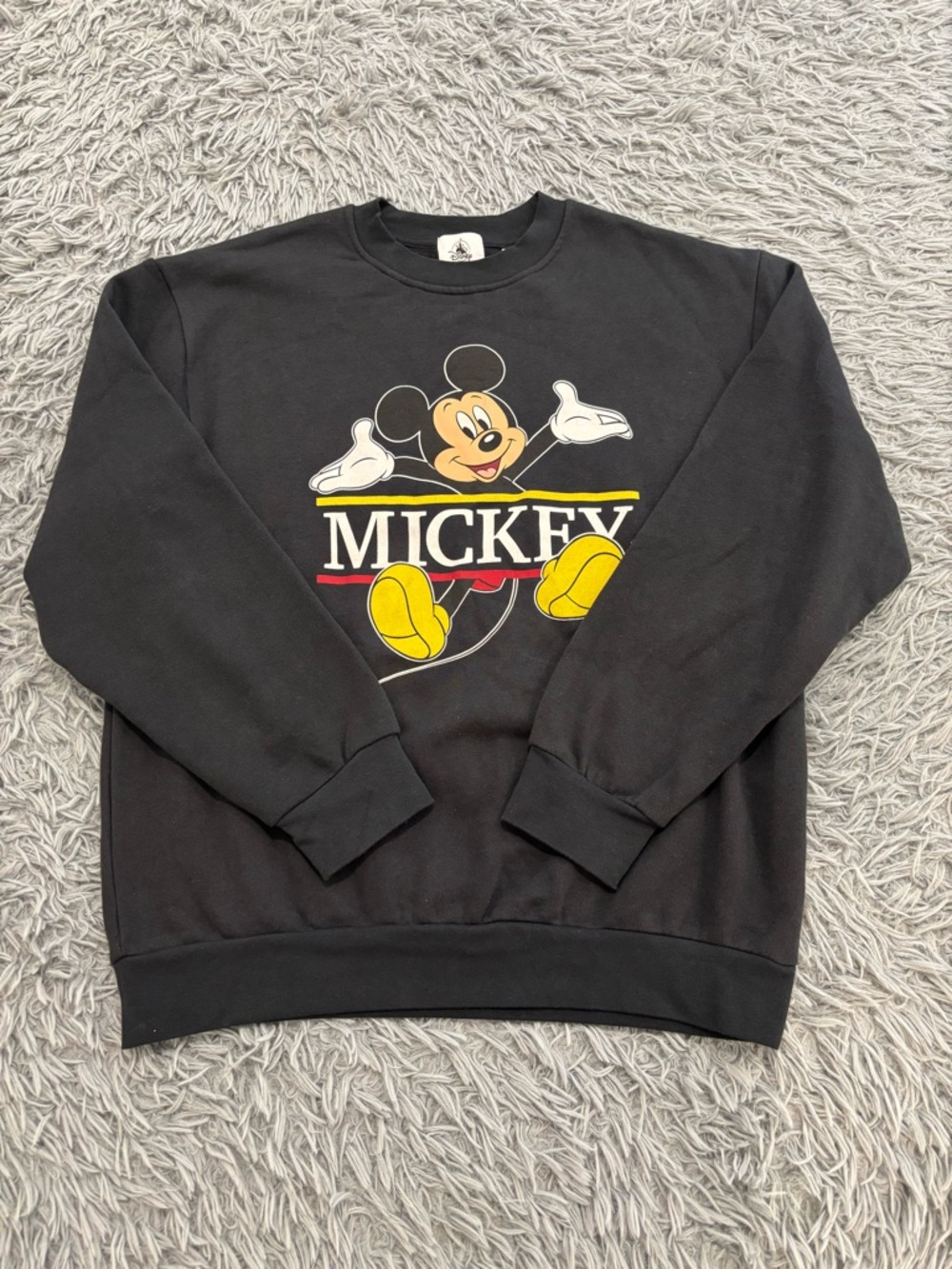 2024 Disney Parks Mickey Mouse WDW Graphic Black Pullover Sweatshirt Medium